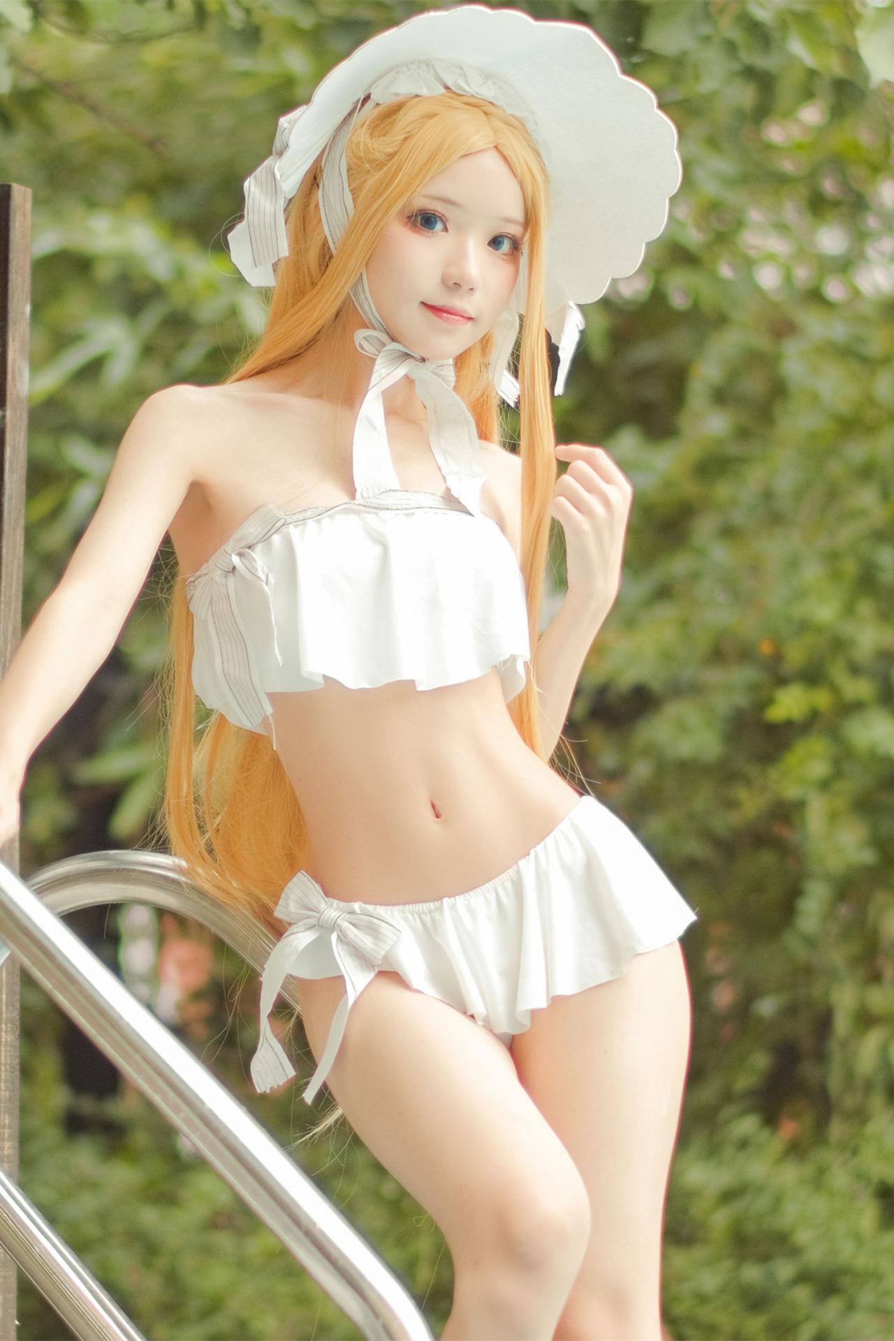 美女动漫博主花柒Hana性感Cosplay写真阿比泳装 (1)