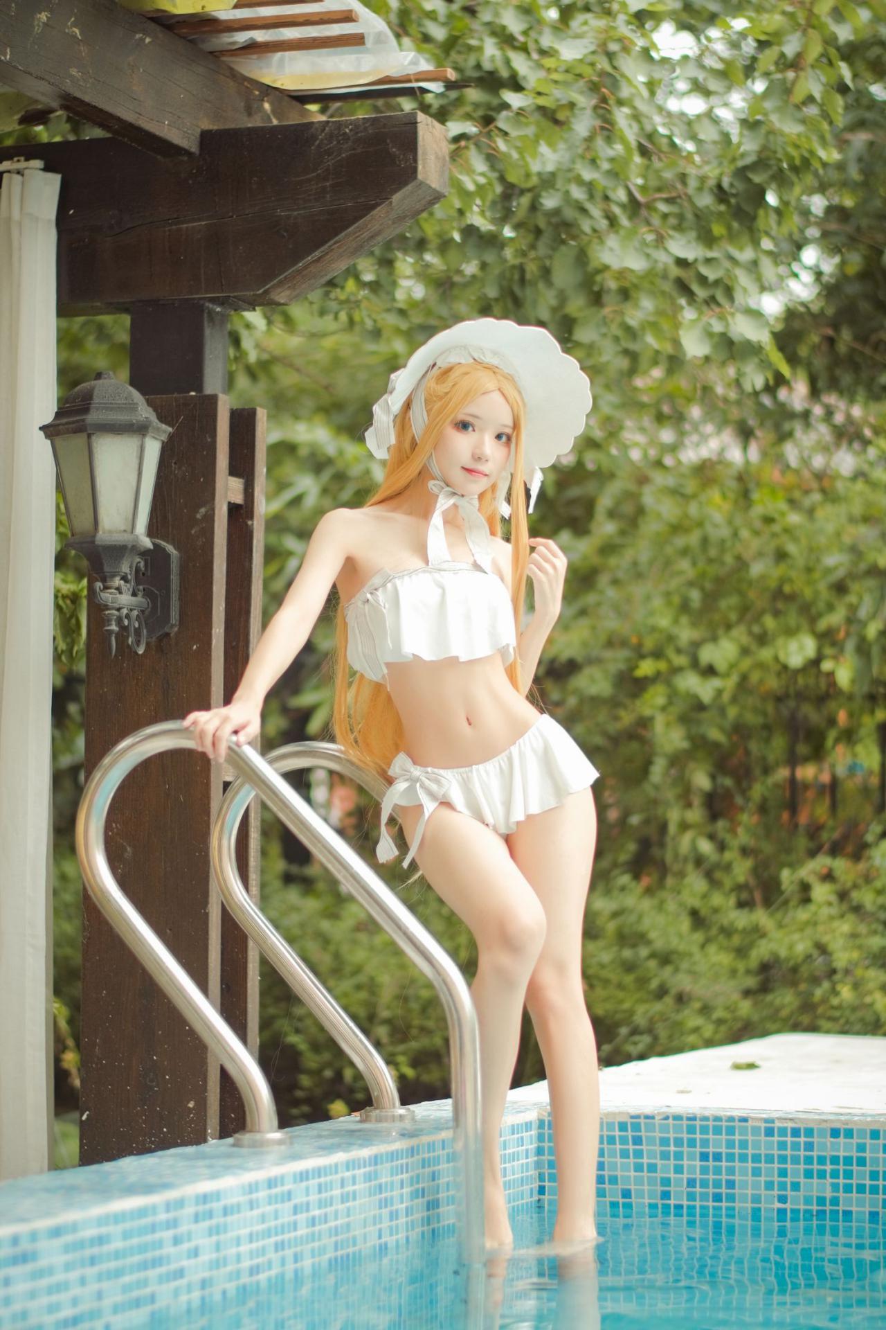 美女动漫博主花柒Hana性感Cosplay写真阿比泳装 (7)